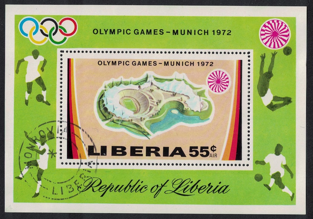 Liberia Olympic Games Munich 2nd issue MS 1972 CTO SG#MS1112