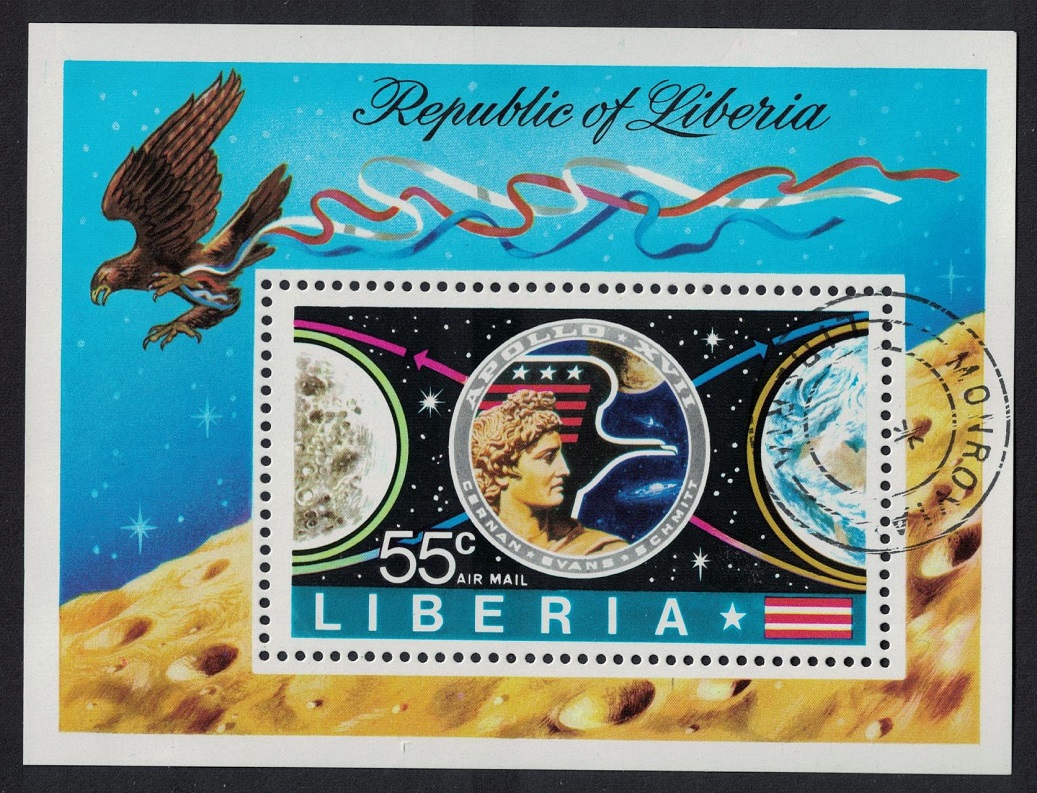 Liberia Moon Flight of &#39;Apollo 17&#39; MS 1973 CTO SG#MS1148 Sc#C196