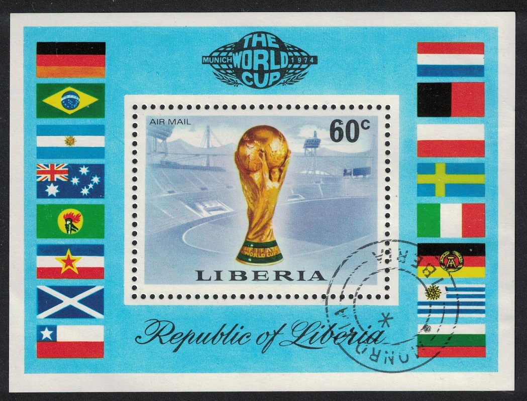 Liberia World Cup Football Championship MS 1974 CTO SG#MS1209 Sc#C203