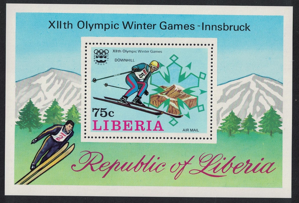 Liberia Winter Olympic Games Innsbruck MS 1976 MNH SG#MS1266