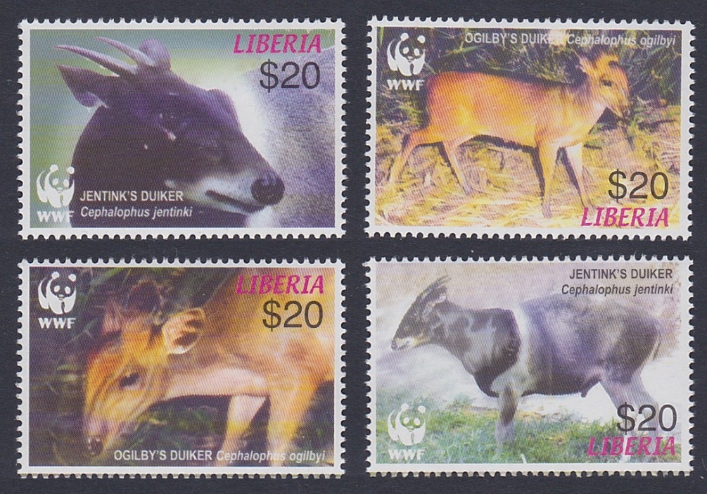 Liberia WWF Duikers 4v 2005 MNH MI#5100-5103 Sc#2370 a-d