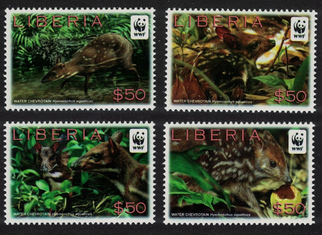 Liberia WWF Water Chevrotain 4v 2011 MNH