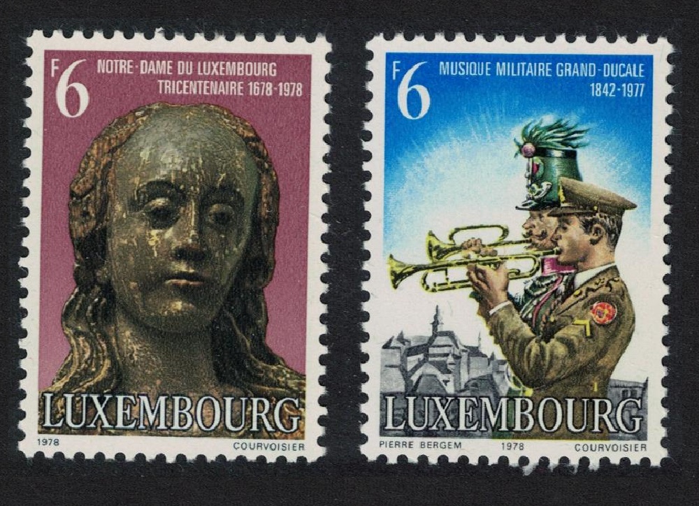 Luxembourg Trumpeters Music Notre-Dame Anniversaries 2v 1978 MNH SG#1006-1007 MI#969-970