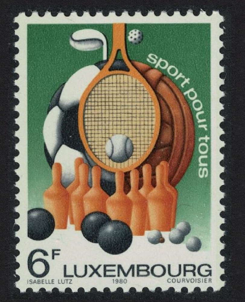 Luxembourg Tennis Bowling Football Sports for All Block of 4 1980 MNH SG#1048 MI#1011