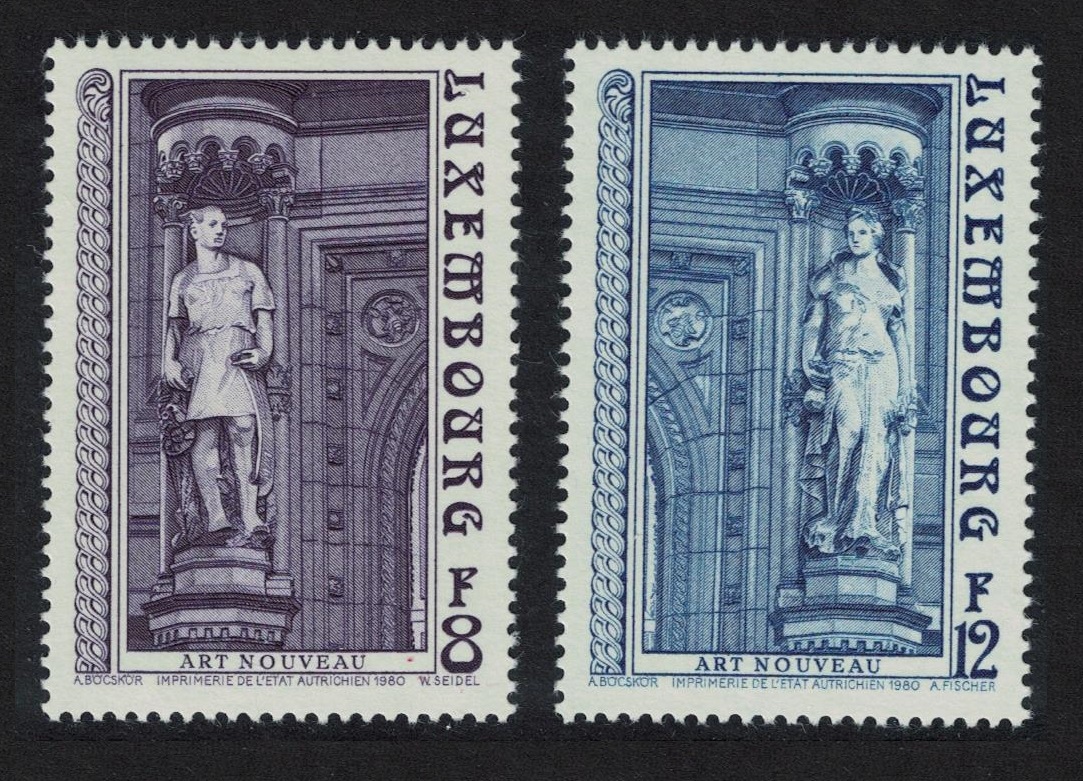 Luxembourg Art Nouveau Sculpture Statues 2v 1980 MNH SG#1051-1052 MI#1014-10151.5