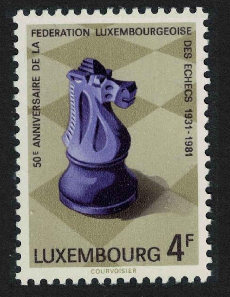 Luxembourg Staunton Knight on Chessboard Chess 1981 MNH SG#1068 MI#1033