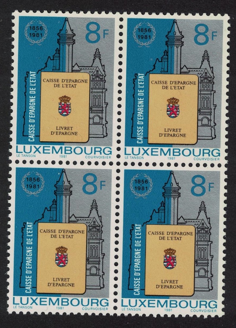 Luxembourg State Savings Bank Block of 4 1981 MNH SG#1069 MI#1035