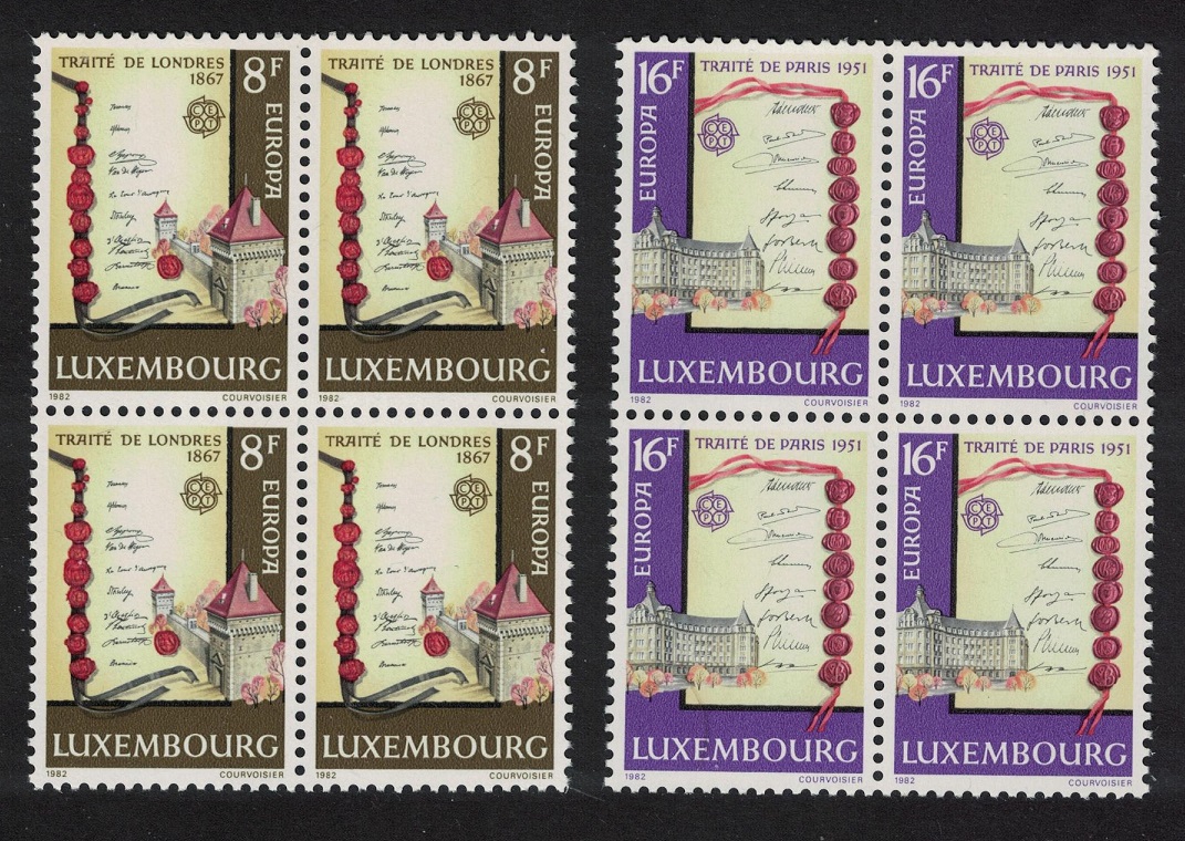 Luxembourg Historic Events Europa 2v Blocks of 4 1982 MNH SG#1086-1087 MI#1052-1053