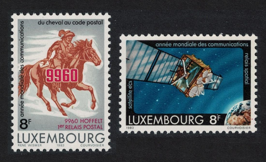 Luxembourg Rider Horse Satellite Communications 2v 1983 MNH SG#1112-1113 MI#1078-1079