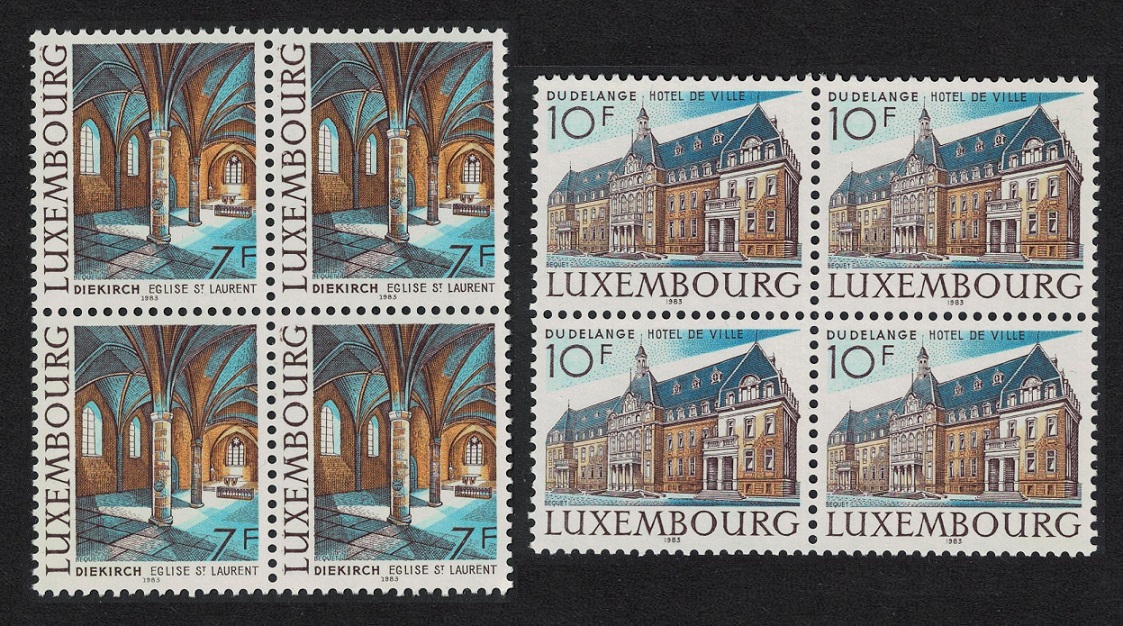 Luxembourg Tourism 2v Blocks of 4 1983 MNH SG#1114-1115 MI#1081-1082