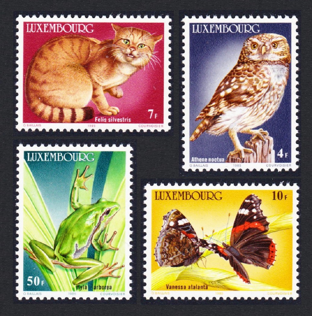 Luxembourg Birds Owl Wildcat Frog Butterfly Endangered Fauna 4v 1985 MNH SG#1161-1164 Sc#732-735