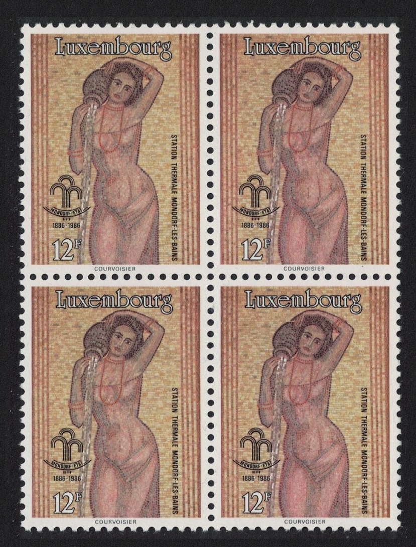 Luxembourg Mosaic of woman with water jar Block of 4 1986 MNH SG#1179 MI#1147