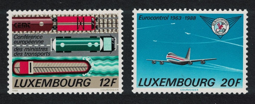 Luxembourg Boeing 747 aeroplane Eurocontrol 2v 1988 MNH SG#1223-1224 MI#1194-1195