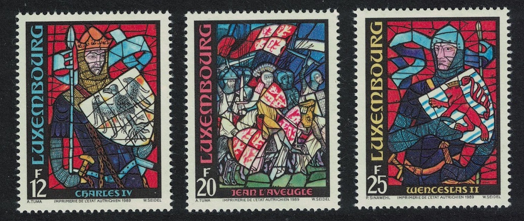 Luxembourg Stained Glass Windows 3v 1989 MNH SG#1256-1258 MI#1227-1229