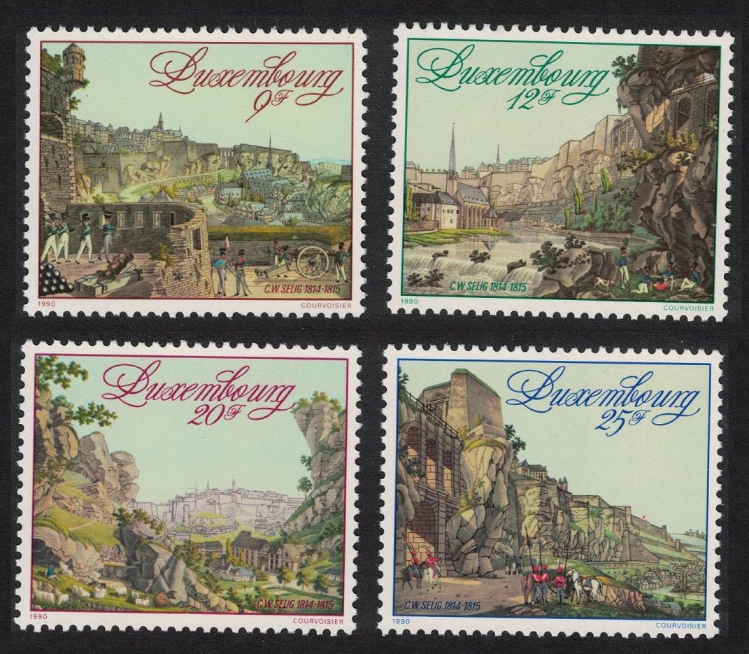 Luxembourg Etchings of the Fortress by Selig 4v 1990 MNH SG#1266-1269 MI#1236-1239