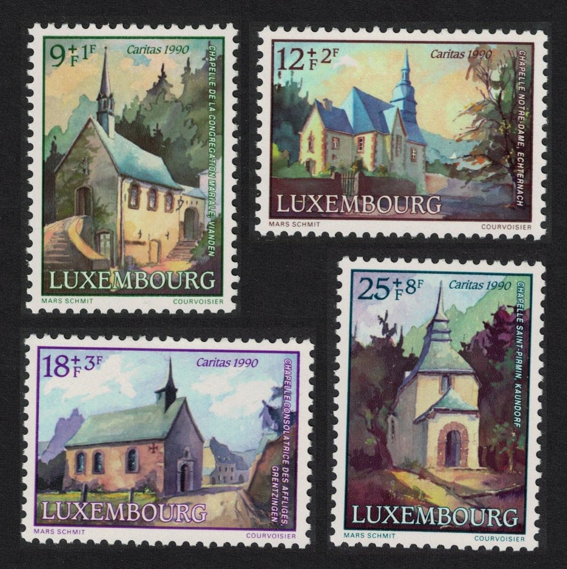 Luxembourg Restored Chapels 4v 1990 MNH SG#1280-1283 MI#1259-1262