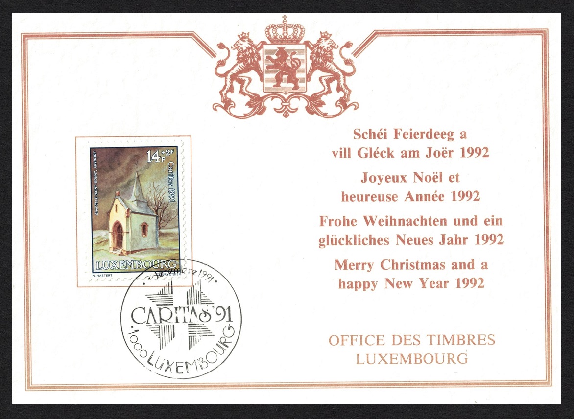 Luxembourg Christmas FDC 1991 SG#1304