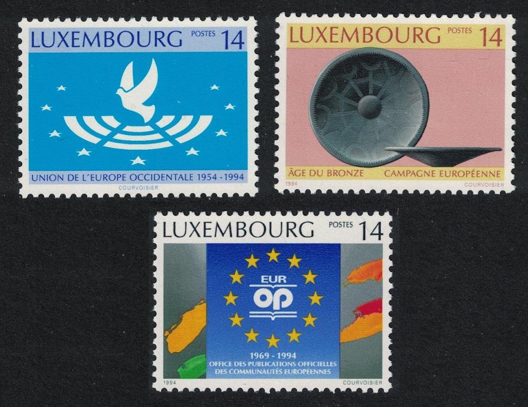 Luxembourg Archaeology Anniversaries and Campaign 3v 1994 MNH SG#1377-1379 MI#1346-1348