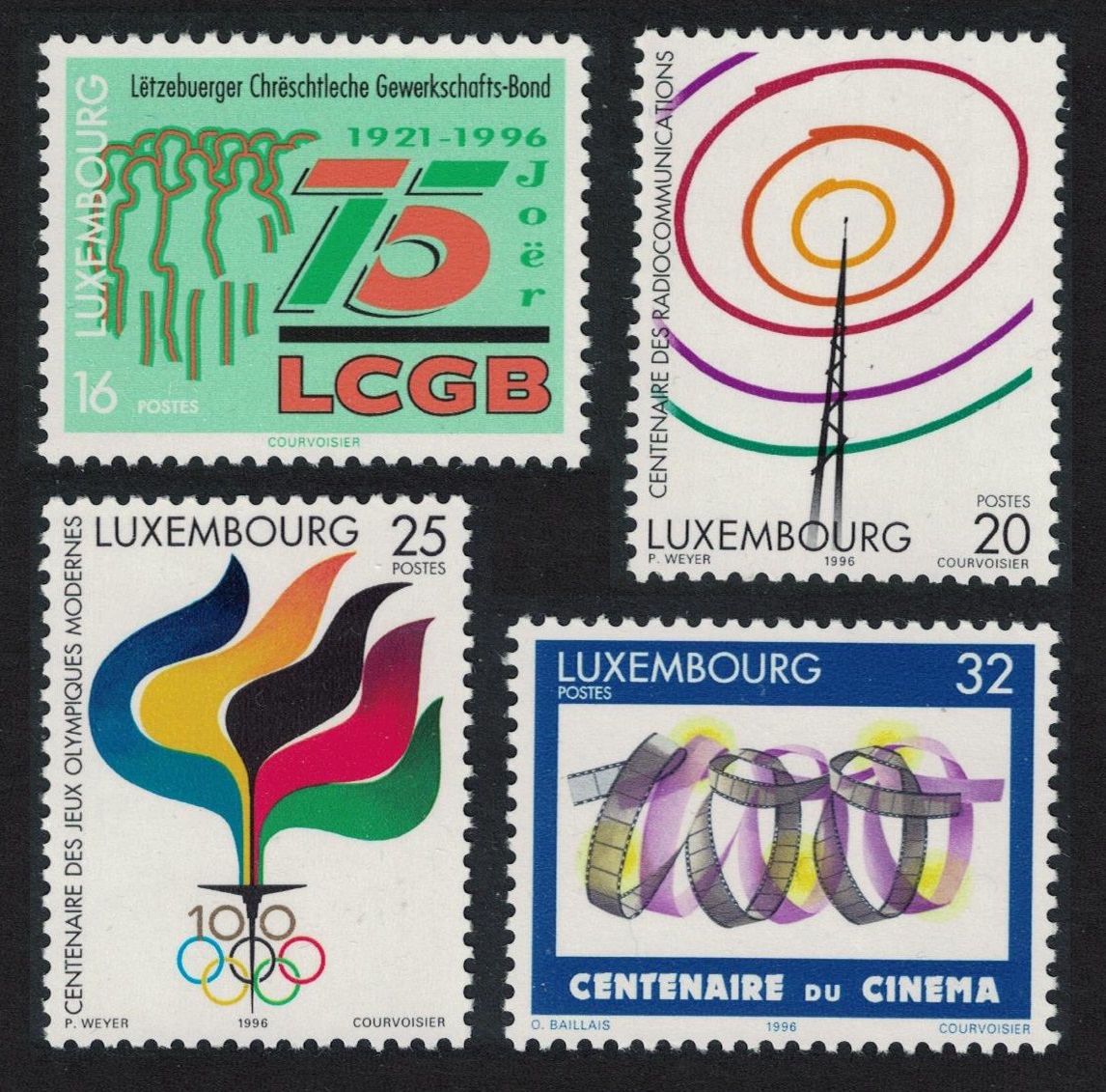 Luxembourg Cinema Olympic Games Anniversaries 4v 1996 MNH SG#1419-1422 MI#-1395