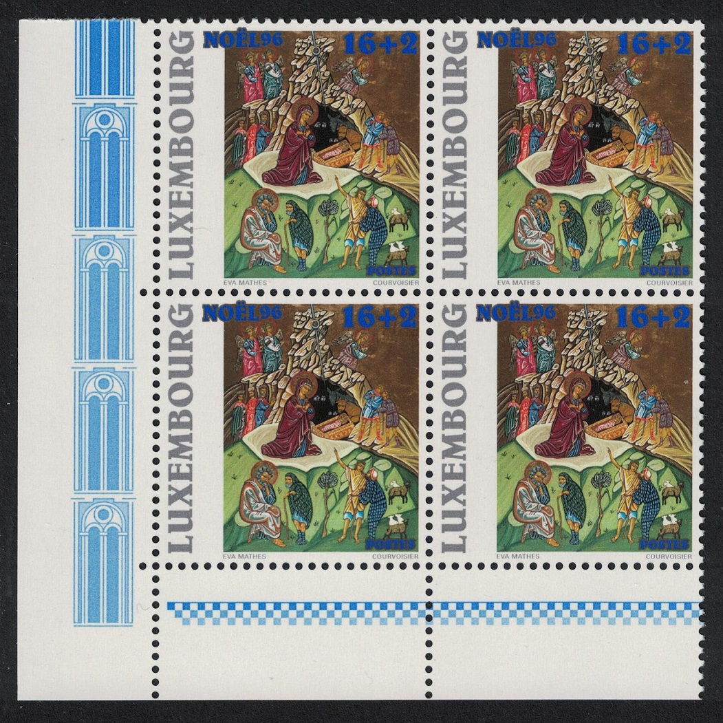 Luxembourg Christmas Corner Block of 4 1996 MNH SG#1431 MI#1408