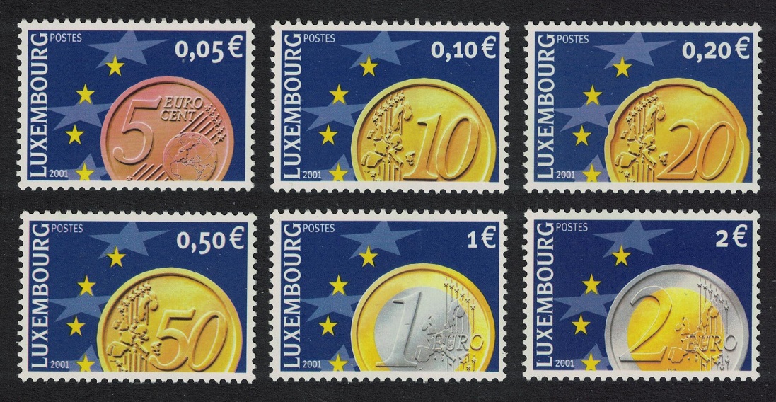 Luxembourg Euro Coins 6v 2001 MNH SG#1569-1574 MI#1544-1549