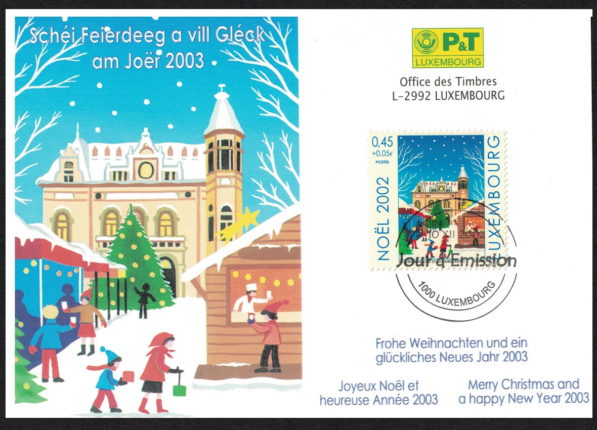 Luxembourg Christmas FDC 2002 SG#1636