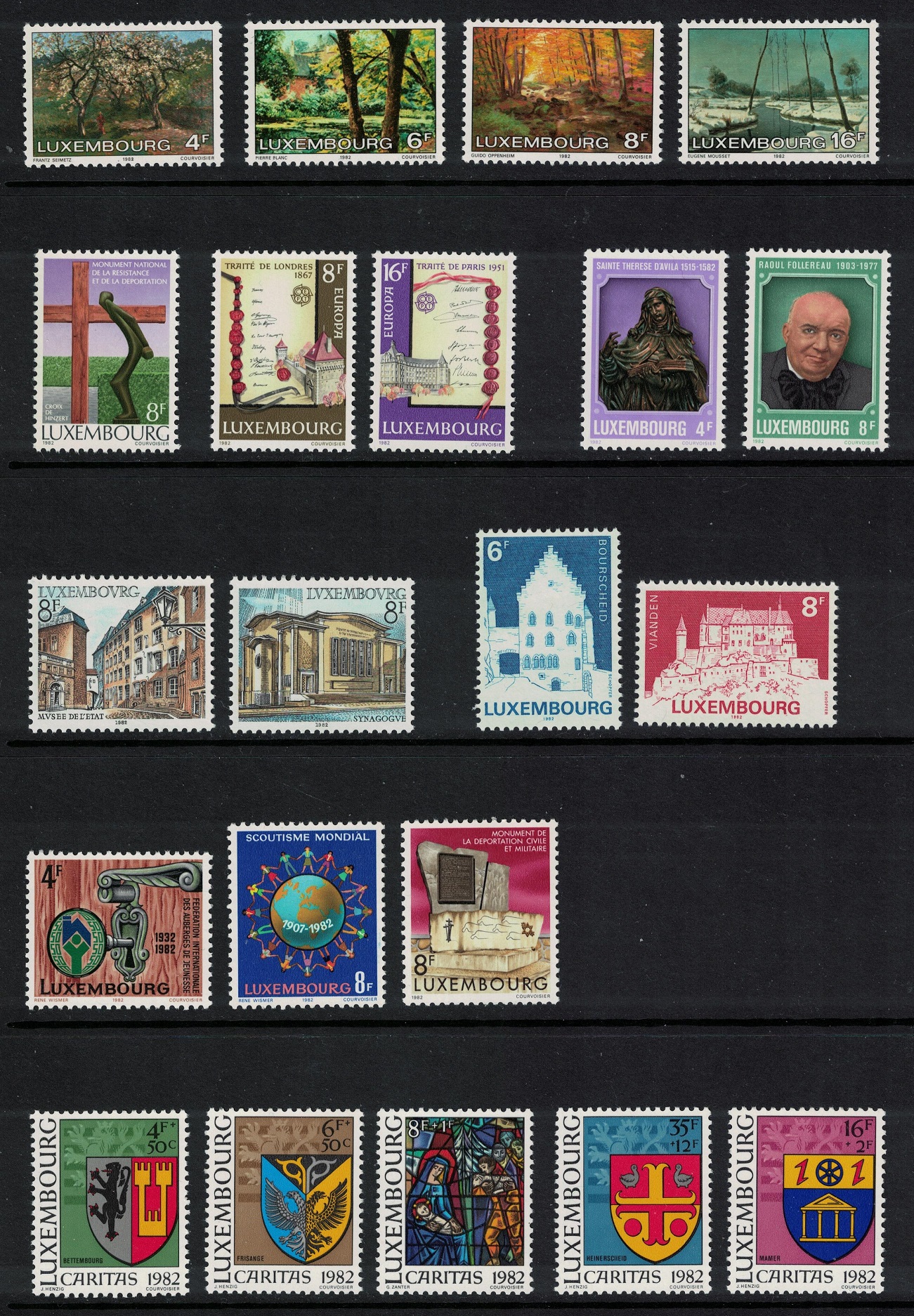 Luxembourg Complete Year stamps 1982 MNH SG#1081-1101 MI#1046=1067