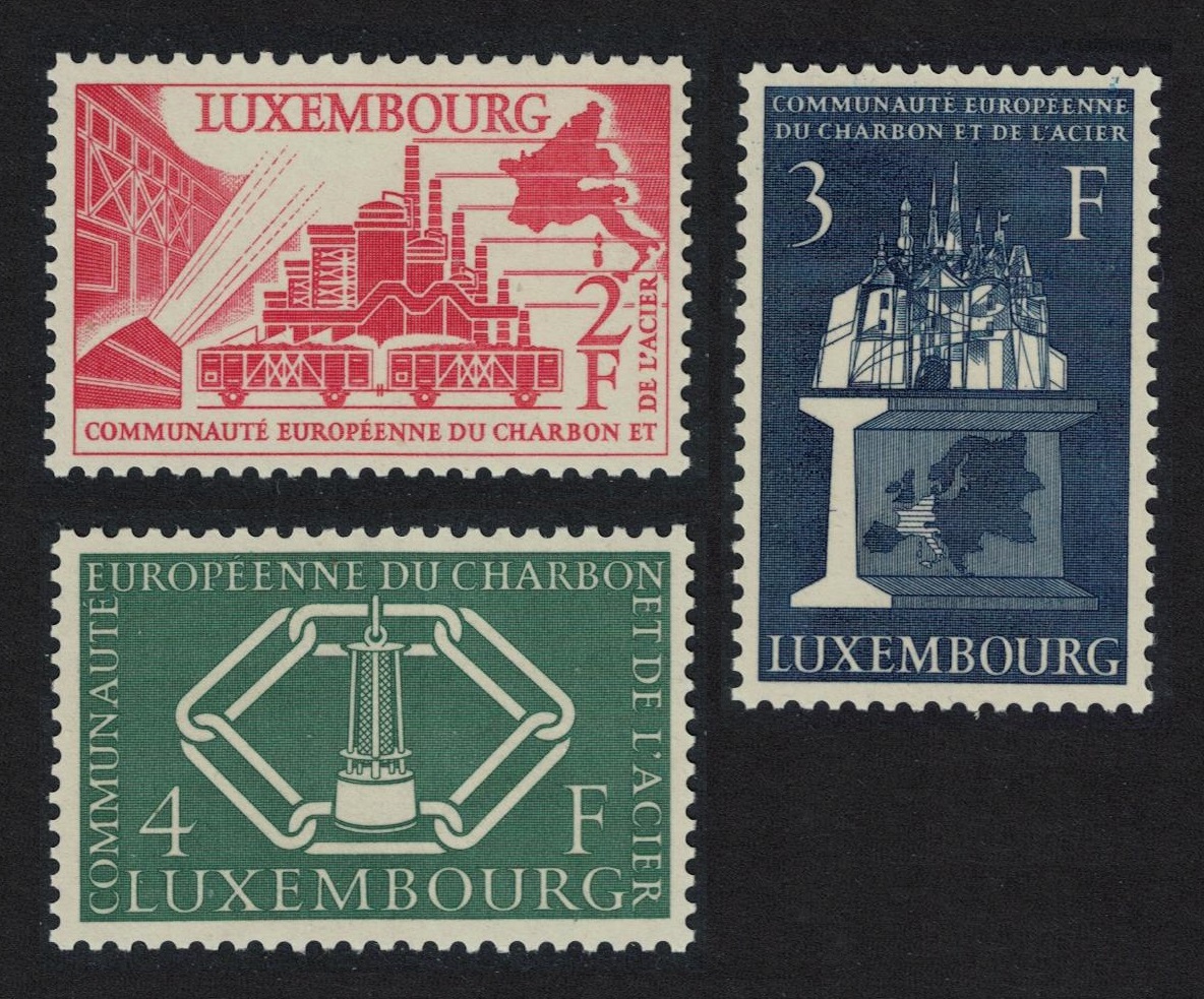 Luxembourg European Coal and Steel Community 3v 1956 MNH SG#606-608 MI#552-554