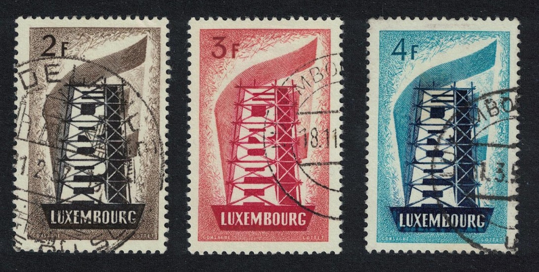 Luxembourg Europa 3v 1956 Canc SG#609-611 MI#555-557