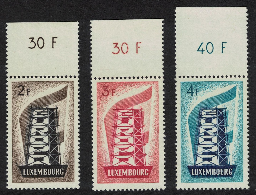 Luxembourg Europa 3v Margins 1956 MNH SG#609-611 MI#555-557