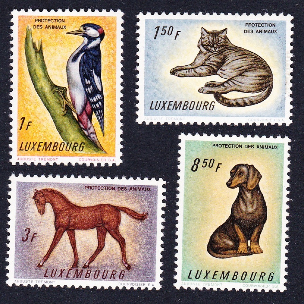 Luxembourg Woodpecker Bird Dachshund Dog Cat Horse Animals 4v 1961 MNH SG#691-694 MI#637-40