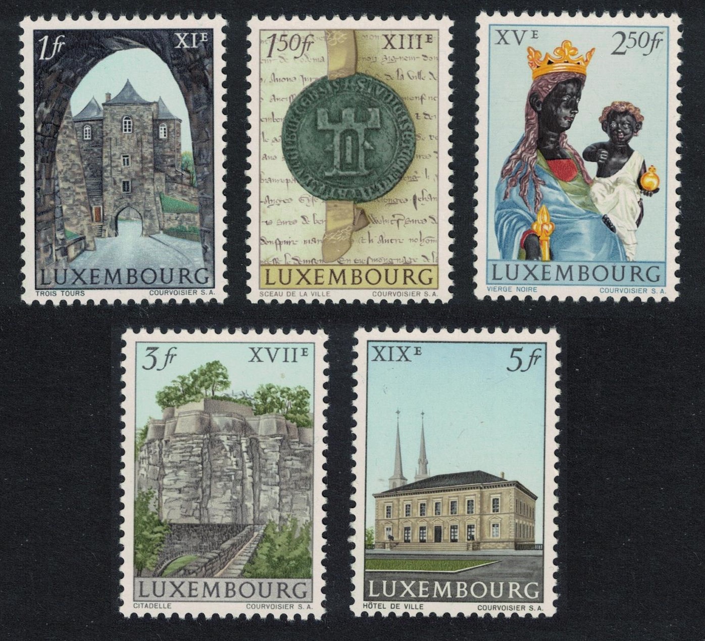 Luxembourg Millenary of City of Luxembourg 5v vert 1963 MNH SG#723-727