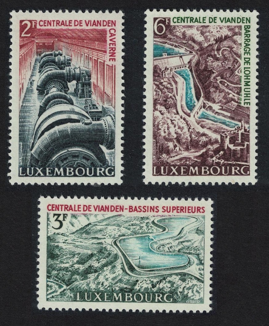 Luxembourg Inauguration of Vianden Reservoir 3v 1964 MNH SG#740-742 MI#693-695