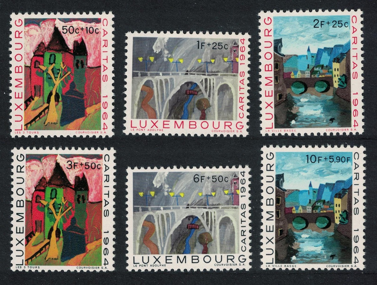 Luxembourg Christmas Paintings &#39;CARITAS&#39; 6v 1964 MNH SG#750-755