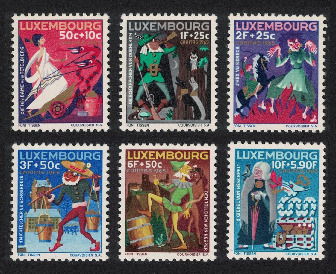 Luxembourg Fairy Tales Inscr &#39;CARITAS&#39; Christmas 6v 1965 MNH SG#771-776 MI#717-722