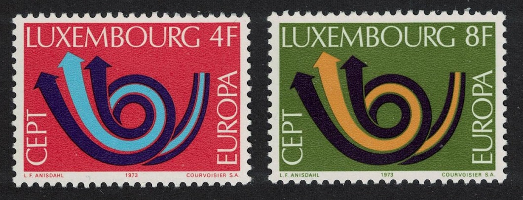 Luxembourg Post horn Europa 2v 1973 MNH SG#906-907 MI#862-863