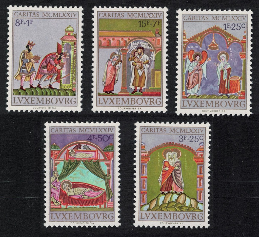 Luxembourg Illustrations from Codex Aureus 5v 1974 MNH SG#937-941 MI#893-897