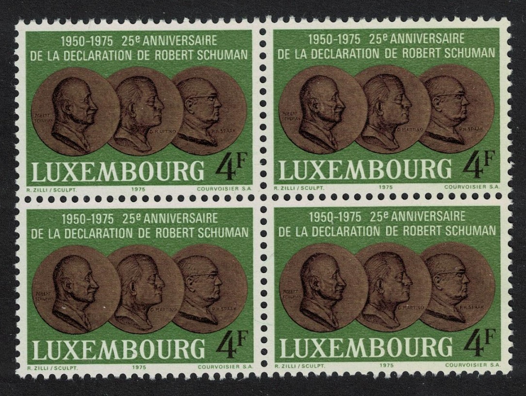 Luxembourg European Unity Declaration Block of 4 1975 MNH SG#952