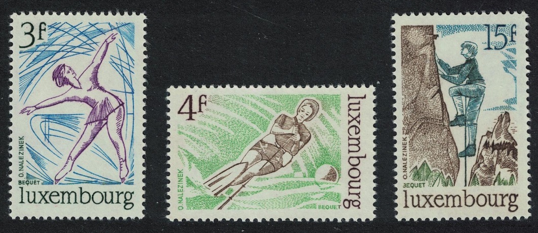 Luxembourg Ice Skating Water skiing Rock climbing Sports 1975 MNH SG#954-956 MI#911-913