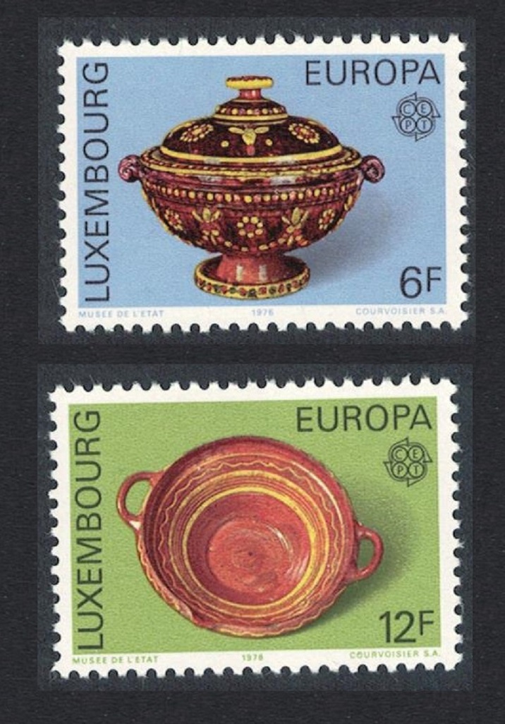 Luxembourg Europa CEPT 19th Century Pottery 2v 1976 MNH SG#968-969 MI#928-929 Sc#585-586