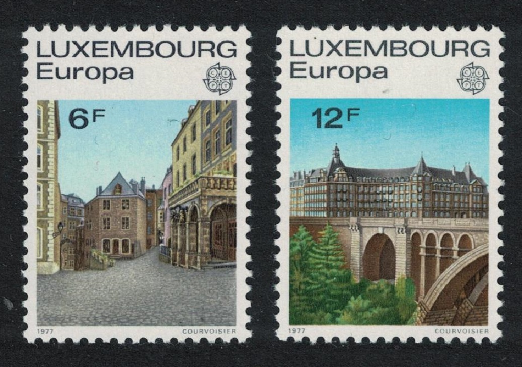 Luxembourg Landscapes Bridge Architecture Europa 2v 1977 MNH SG#985-986 MI#945-946