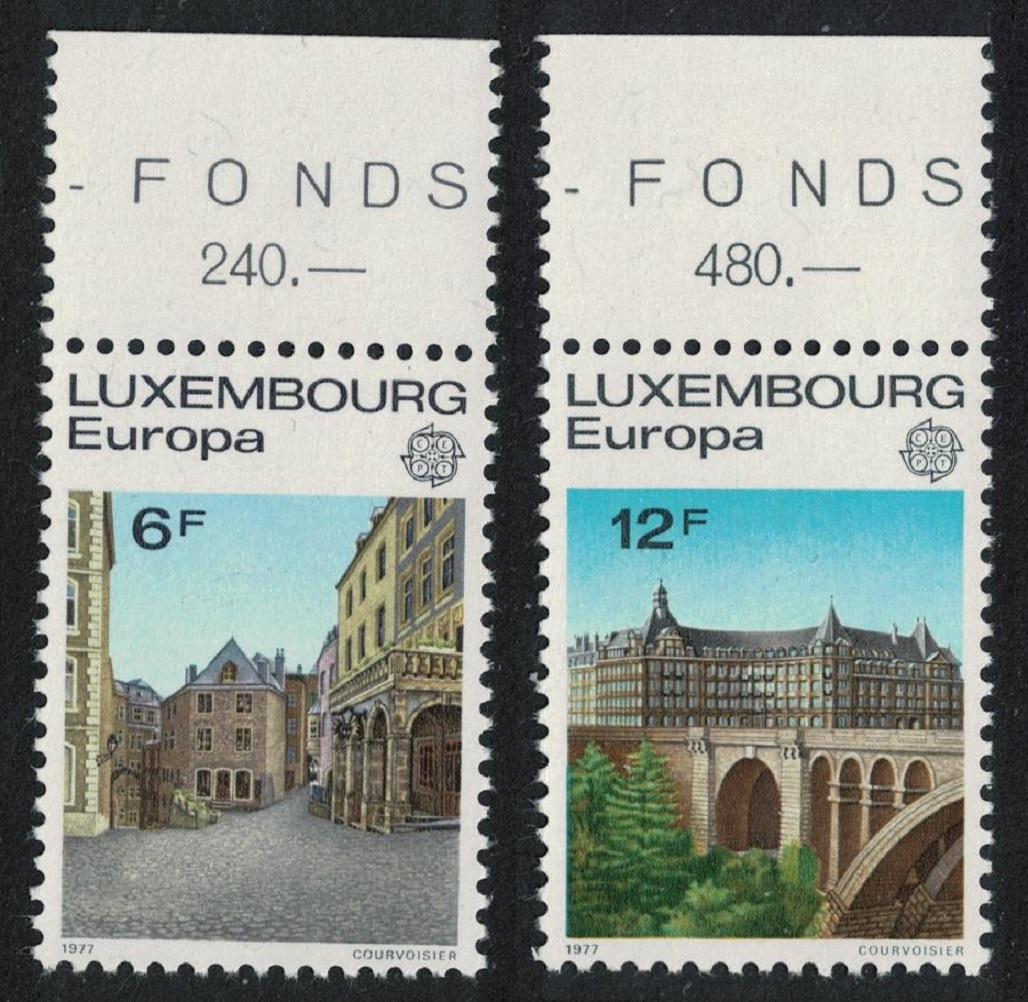 Luxembourg Landscapes Bridge Architecture Europa 2v Margins 1977 MNH SG#985-986 MI#945-946