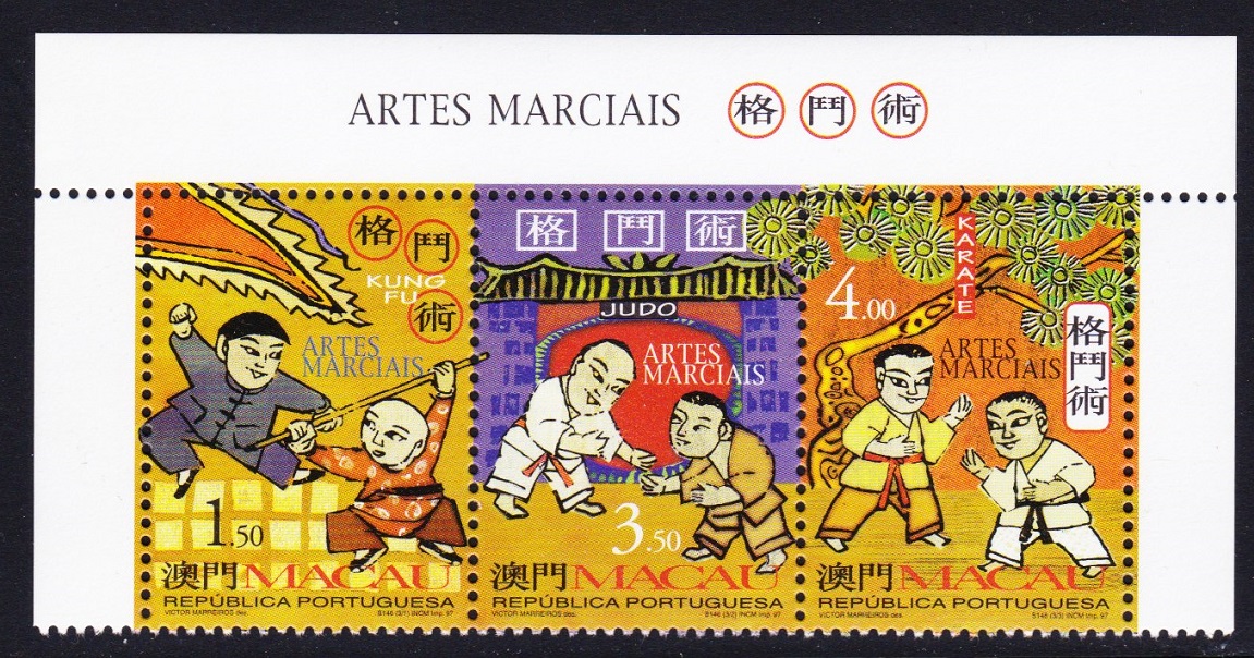 Macao Macau Martial Arts Top strip of 3v 1997 MNH SG#1018-1020 MI#943-945 Sc#904-906