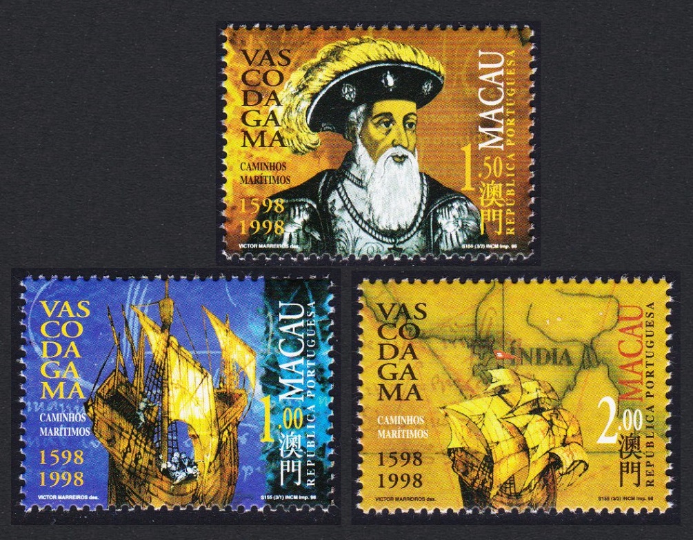 Macao Macau Vasco da Gama ERROR &#39;1598&#39; 3v 1998 MNH SG#1040-1042 Sc#926-928