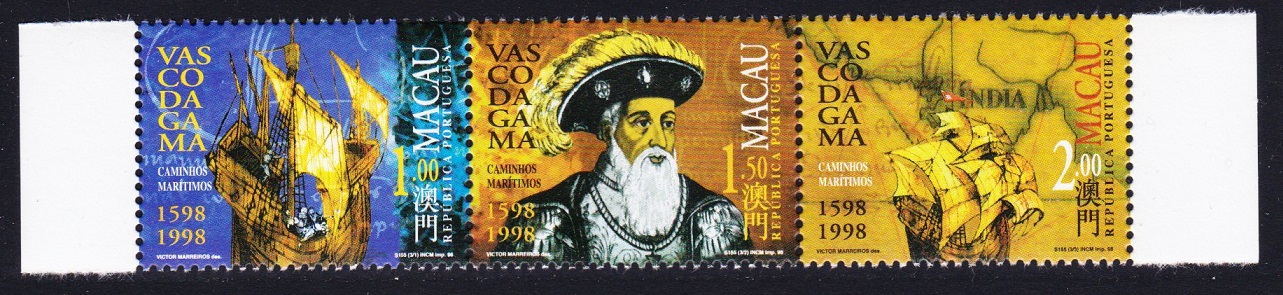 Macao Macau Vasco da Gama ERROR &#39;1598&#39; strip of 3v 1998 MNH SG#1040-1042 Sc#926-928