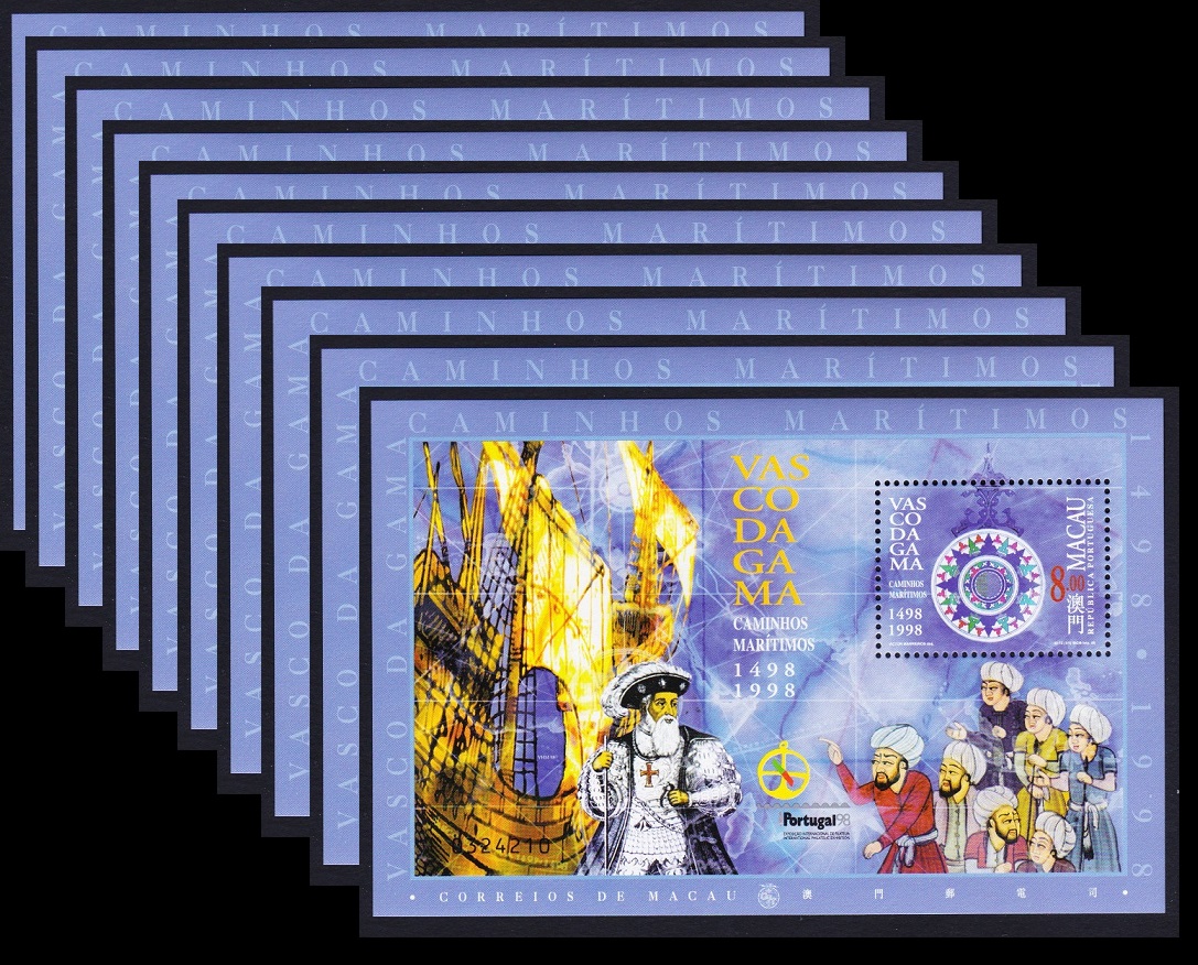 Macao Macau Vasco da Gama 1498 10 MSs WHOLESALE 1998 MNH SG#MS1047 MI#Block 54 II Sc#929