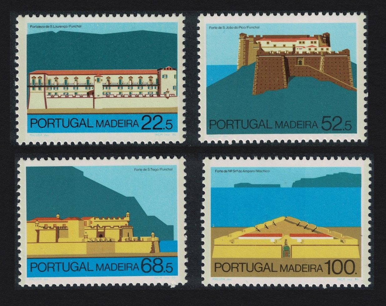 Madeira Fortresses 4v 1986 MNH SG#226-229