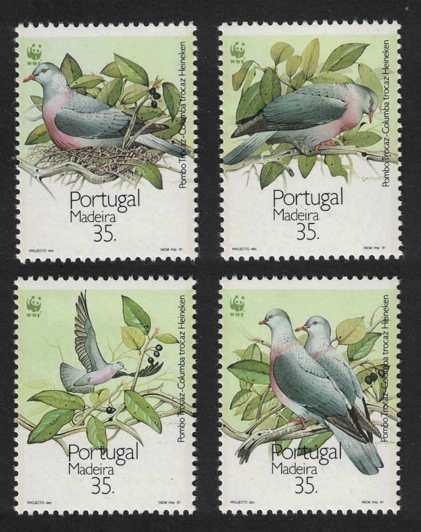 Madeira WWF Birds Laurel Pigeon 4v 1991 MNH SG#274-277 MI#143-146 Sc#147-150