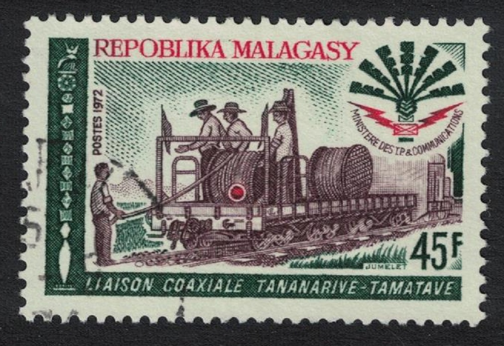 Malagasy Republic Co-axial Cable Link Tananarive - Tamatave 1972 Canc SG#210 Sc#464