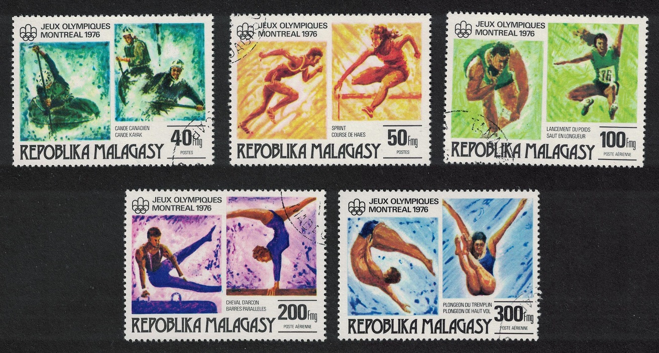 Malagasy Republic Olympic Games Montreal 5v 1976 CTO SG#338-342 Sc#453-544+C153-C155